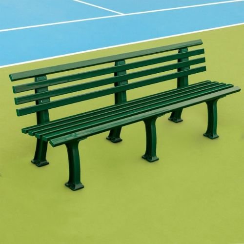 Court 1 Tennis Bench with Back Rest - Green